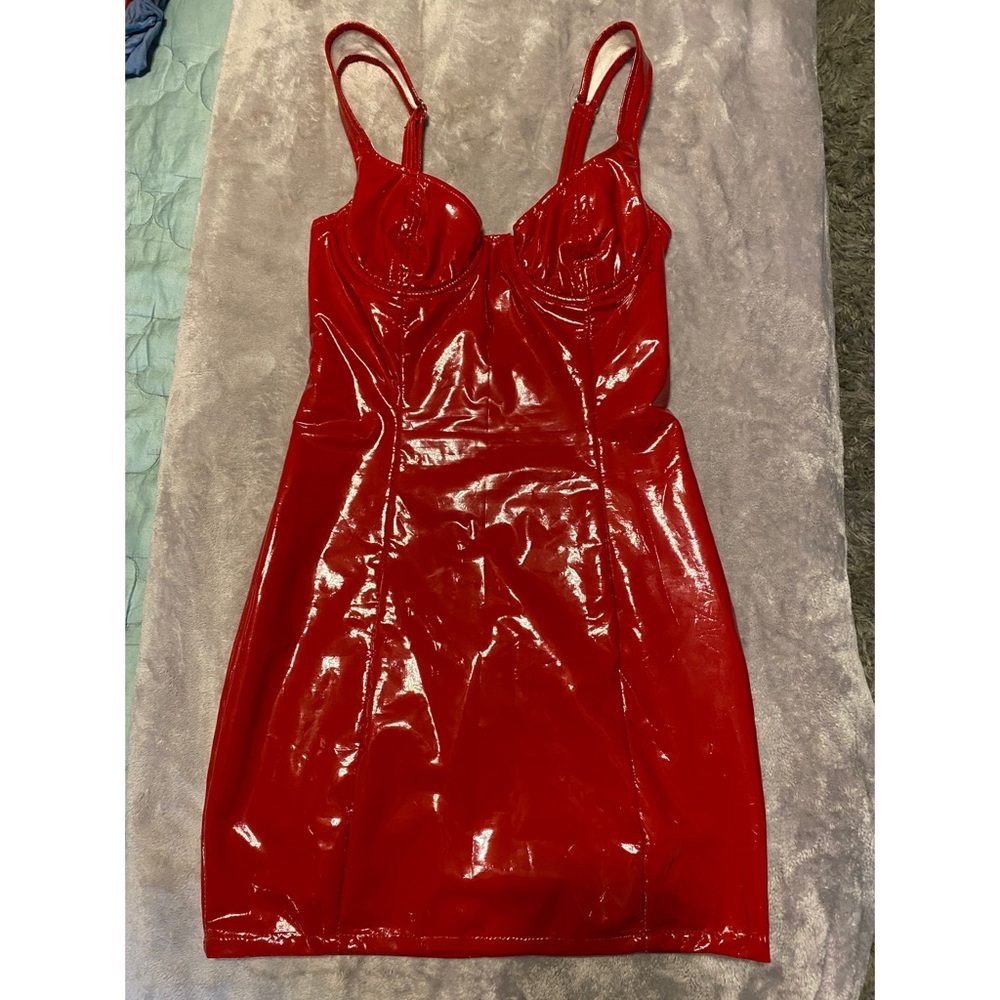 Oh Polly Latex Mini Dress